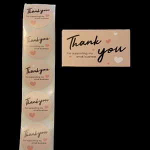 NEW 25 Thank you for supporting my small business cards and 25 matching stickers